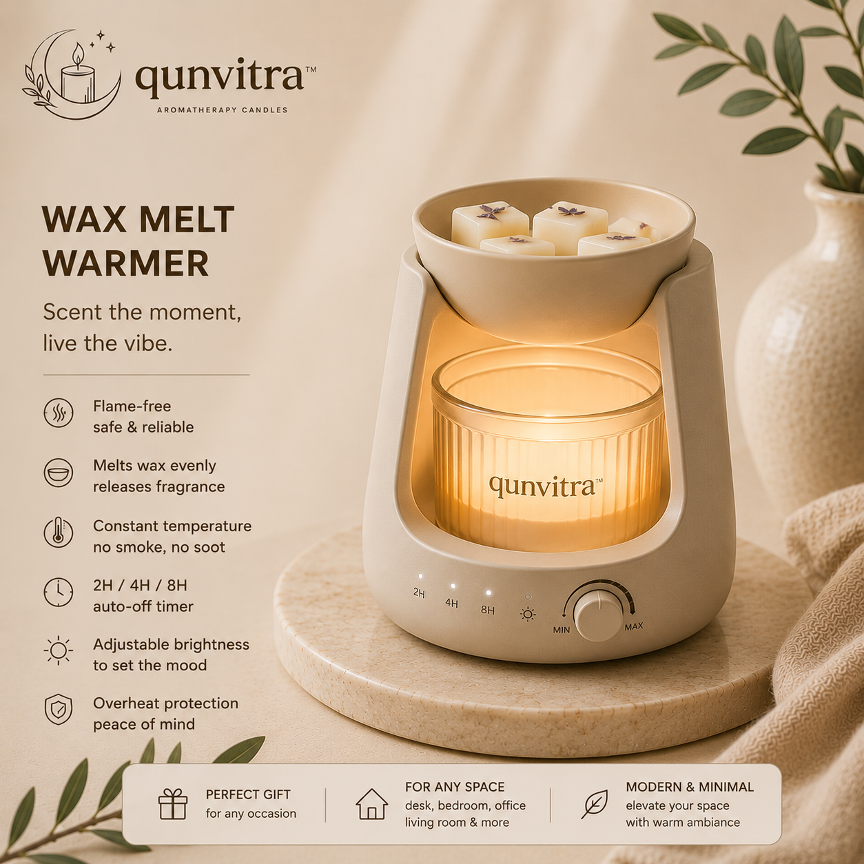 Qunvitra™ GlowNest Wax Melt Warmer